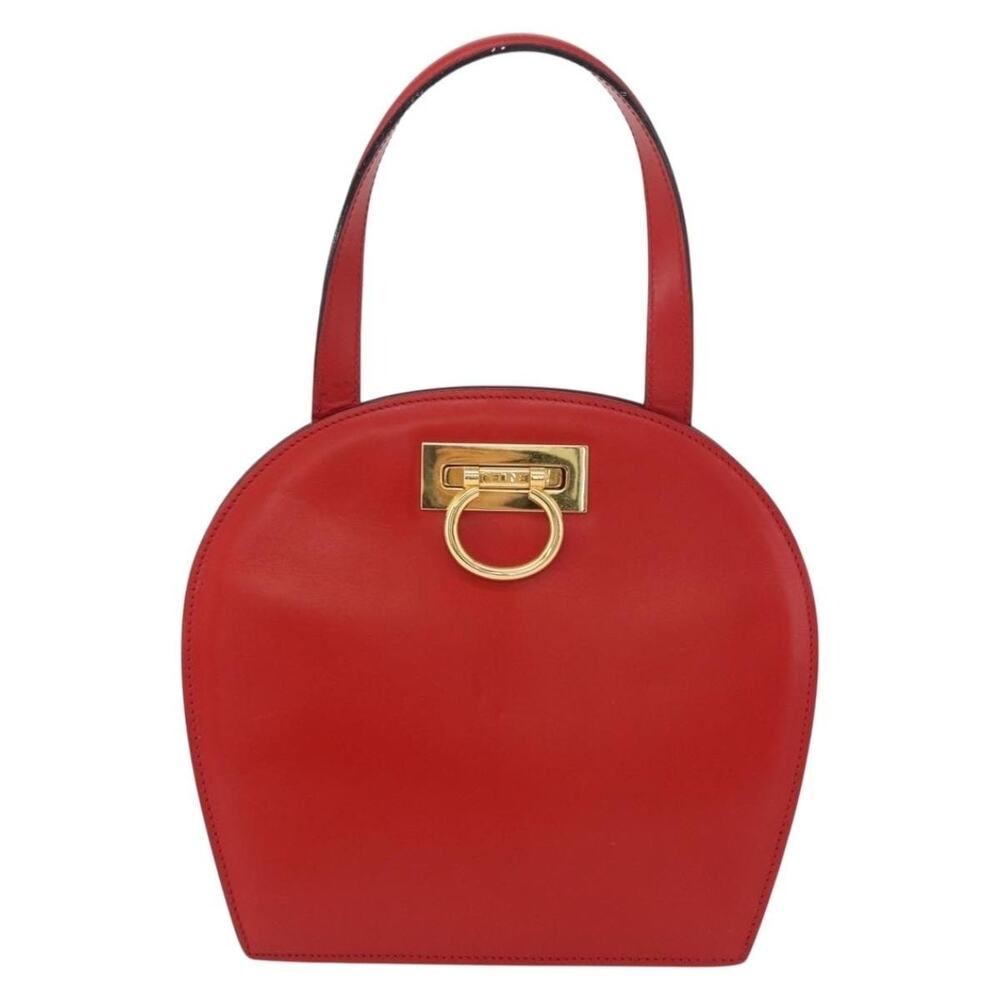 Celine Leather Circle Handbag Red